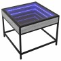 Mesa de centro con Infinity LED gris Sonoma 50x50x41 cm