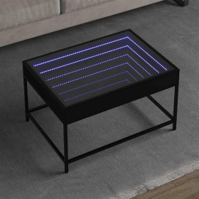 Mesa de centro con Infinity LED negro 70x50x41 cm Mesa de centro con Infinity LED negro 70x50x41 cm