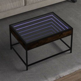 Mesa de centro con Infinity LED roble ahumado 70x50x41 cm en Mesas de centro | Comprar online en Foro24