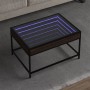Mesa de centro con Infinity LED marrón roble 70x50x41 cm