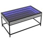 Mesa de centro con Infinity LED gris Sonoma 90x50x41 cm