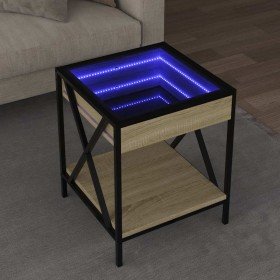 Mesa de centro con Infinity LED roble Sonoma 40x40x49 cm en Mesas de centro | Comprar online en Foro24