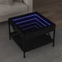 Mesa de centro con Infinity LED negro 50x50x38 cm