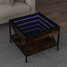 Mesa de centro con Infinity LED roble ahumado 50x50x38 cm en Mesas de centro | Comprar online en Foro24