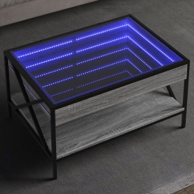 Mesa de centro con Infinity LED gris Sonoma 70x50x38 cm Mesa de centro con Infinity LED gris Sonoma 70x50x38 cm