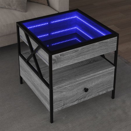 Mesa de centro con Infinity LED gris Sonoma 50x50x51 cm en Mesas de centro | Comprar online en Foro24