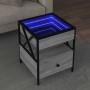 Mesa de centro con Infinity LED gris Sonoma 40x40x51 cm
