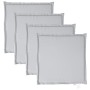 Cojines asiento de jardín cuadrados 4 uds gris claro 45x45x2 cm