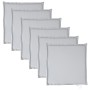 Cojines asiento de jardín cuadrados 6 uds gris claro 45x45x2 cm
