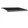 Toldo retráctil manual con luz LED gris antracita 4,5x3 m