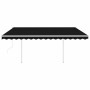 Toldo retráctil automático con postes gris antracita 4,5x3 m