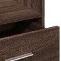 Atril con ruedas y cajón madera ingeniería marrón 55x55x107 cm en Escritorios | Comprar online en Foro24