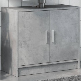 Armario de lavabo madera ingeniería gris hormigón 63x29x55 cm Armario de lavabo madera ingeniería gris hormigón 63x29x55 cm