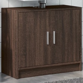Armario de lavabo madera ingeniería marrón roble 63x29x55 cm Armario de lavabo madera ingeniería marrón roble 63x29x55 cm