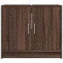 Armario de lavabo madera ingeniería marrón roble 63x29x55 cm