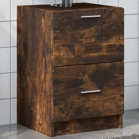 Armario de lavabo madera ingeniería roble ahumado 40x37x59 cm Armario de lavabo madera ingeniería roble ahumado 40x37x59 cm