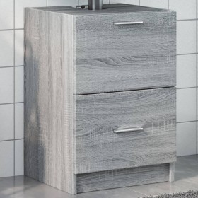 Armario de lavabo madera de ingeniería gris Sonoma 40x37x59 cm Armario de lavabo madera de ingeniería gris Sonoma 40x37x59 cm