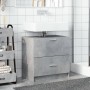 Armario de lavabo madera ingeniería gris hormigón 59x37x59 cm