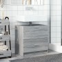 Armario de lavabo madera de ingeniería gris Sonoma 59x37x59 cm en Muebles de baño | Comprar online en Foro24