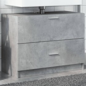 Armario de lavabo madera ingeniería gris hormigón 78x37x59 cm Armario de lavabo madera ingeniería gris hormigón 78x37x59 cm