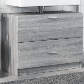 Armario de lavabo madera de ingeniería gris Sonoma 78x37x59 cm Armario de lavabo madera de ingeniería gris Sonoma 78x37x59 cm