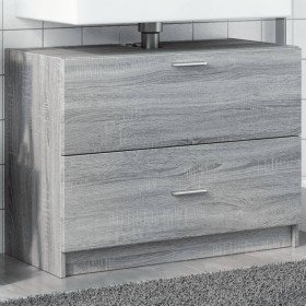 Armario de lavabo madera de ingeniería gris Sonoma 78x37x59 cm Armario de lavabo madera de ingeniería gris Sonoma 78x37x59 cm