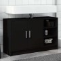 Armario de lavabo madera de ingeniería negro 90x29x55 cm