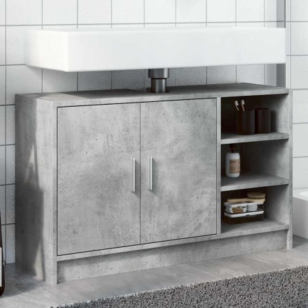 Armario de lavabo madera ingeniería gris hormigón 90x29x55 cm en Muebles de baño | Comprar online en Foro24