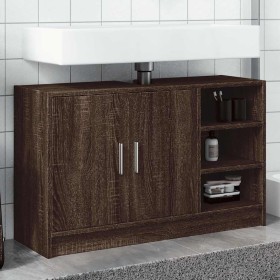 Mueble de lavabo madera de ingeniería roble marrón 90x29x55 cm Mueble de lavabo madera de ingeniería roble marrón 90x29x55 cm