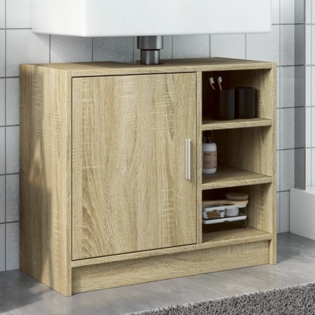 Armario de lavabo madera de ingeniería roble Sonoma 63x29x55 cm en Muebles de baño | Comprar online en Foro24