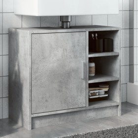 Armario de lavabo madera ingeniería gris hormigón 63x29x55 cm Armario de lavabo madera ingeniería gris hormigón 63x29x55 cm