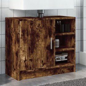 Armario de lavabo madera ingeniería roble ahumado 63x29x55 cm en Muebles de baño | Comprar online en Foro24