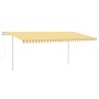 Toldo automático LED y sensor de viento amarillo blanco 5x3 m