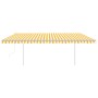Toldo automático LED y sensor de viento amarillo blanco 5x3 m