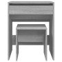 Tocador con taburete gris Sonoma 60x40x113,5 cm
