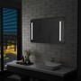 Espejo de pared de baño con LED 100x60 cm