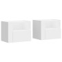 Mesitas de noche de pared 2 unidades blanca 45x30x35 cm en Mesitas de noche | Comprar online en Foro24
