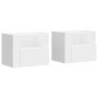 Mesitas de noche de pared 2 unidades blanca 45x30x35 cm