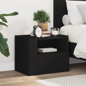 Mesita de noche de pared negra 45x30x35 cm en Mesitas de noche | Comprar online en Foro24