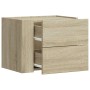 Mesitas de noche de pared 2 unidades roble Sonoma 45x30x35 cm