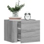 Mesitas de noche de pared 2 uds gris Sonoma 45x30x35 cm