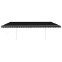 Toldo retráctil automático con postes gris antracita 6x3 m