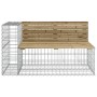 Banco jardín diseño gavión madera pino impregnada 122x71x65,5cm de vidaXL, Bancos de jardín - Ref: Foro24-834385, Precio: 143...