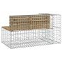Banco jardín diseño gavión madera pino impregnada 122x71x65,5cm de vidaXL, Bancos de jardín - Ref: Foro24-834385, Precio: 143...