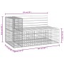 Banco jardín diseño gavión madera pino impregnada 122x71x65,5cm de vidaXL, Bancos de jardín - Ref: Foro24-834385, Precio: 143...