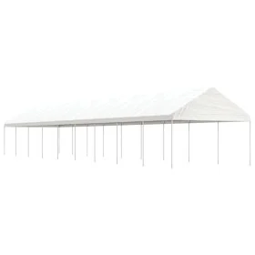 Gazebo with white polyethylene roof 20.07x4.08x3.22 m by vidaXL, Tents and gazebos - Ref: Foro24-3155517, Price: 739,92 €, Di...