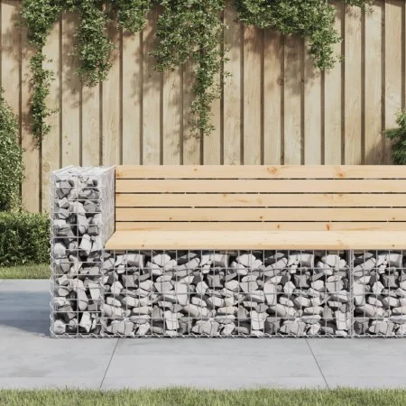 Gabion design garden bench solid pine wood 122x71x65.5 cm by vidaXL, garden benches - Ref: Foro24-834383, Price: 148,38 €, Di...