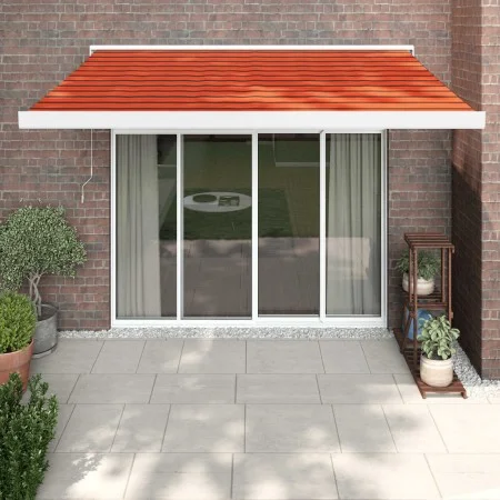 Retractable aluminum awning and orange and brown fabric 3.5x2.5 m by vidaXL, Awnings - Ref: Foro24-3154592, Price: 856,55 €, ...