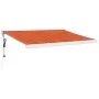Retractable aluminum awning and orange and brown fabric 3.5x2.5 m by vidaXL, Awnings - Ref: Foro24-3154592, Price: 856,55 €, ...