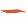 Retractable aluminum awning with orange and brown fabric, 4.5x3 m. by vidaXL, Awnings - Ref: Foro24-3154594, Price: 740,33 €,...